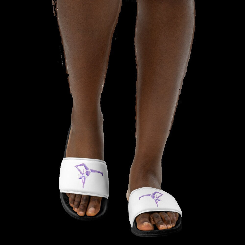White Faux Leather Slides: Cushioned Summer Sandals