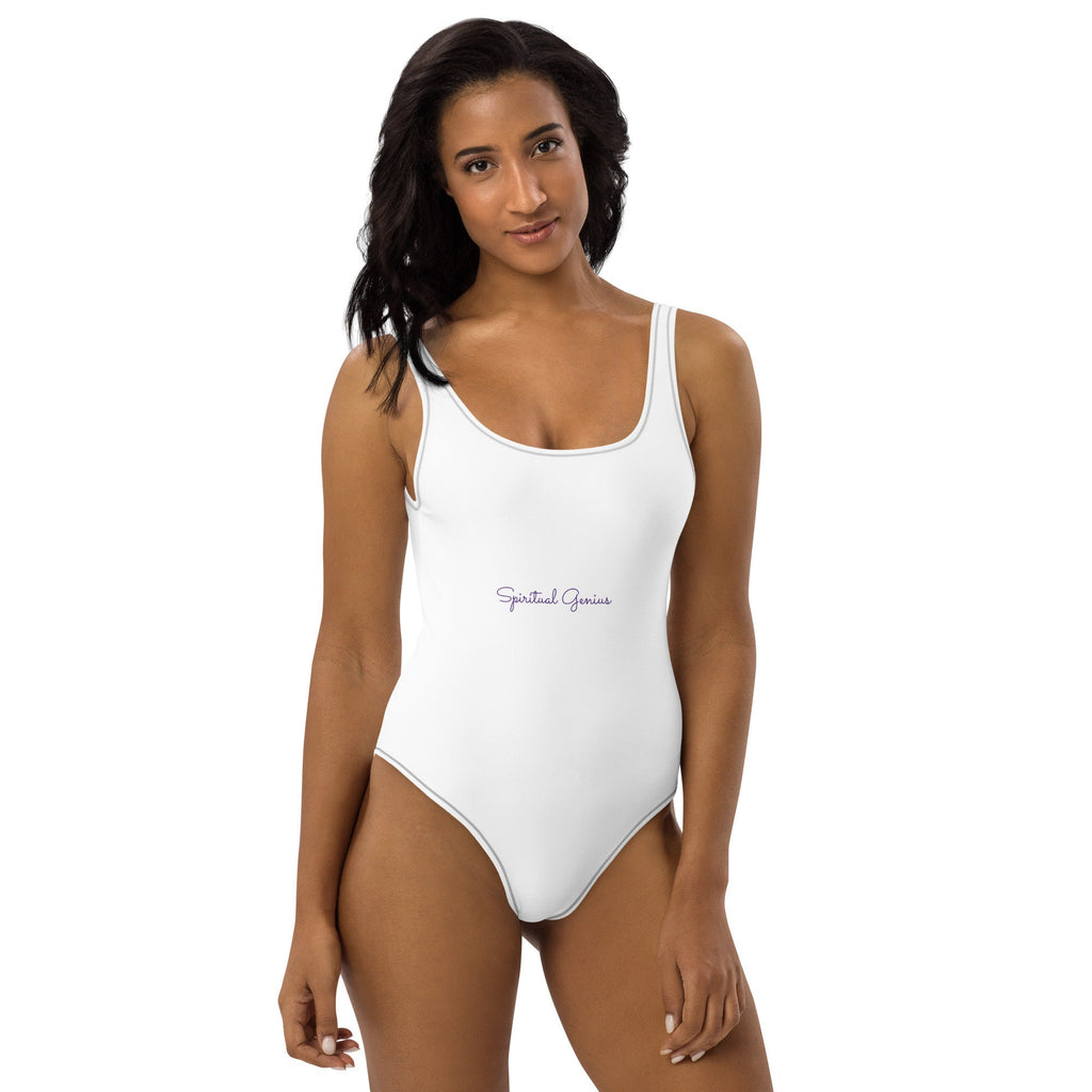 White One-Piece Swimsuit: Cheeky Cut, Chlorine Resistant