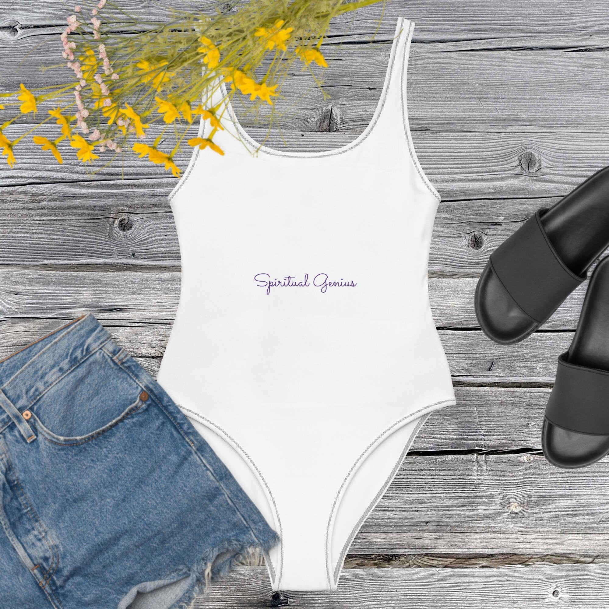 White One-Piece Swimsuit: Cheeky Cut, Chlorine Resistant