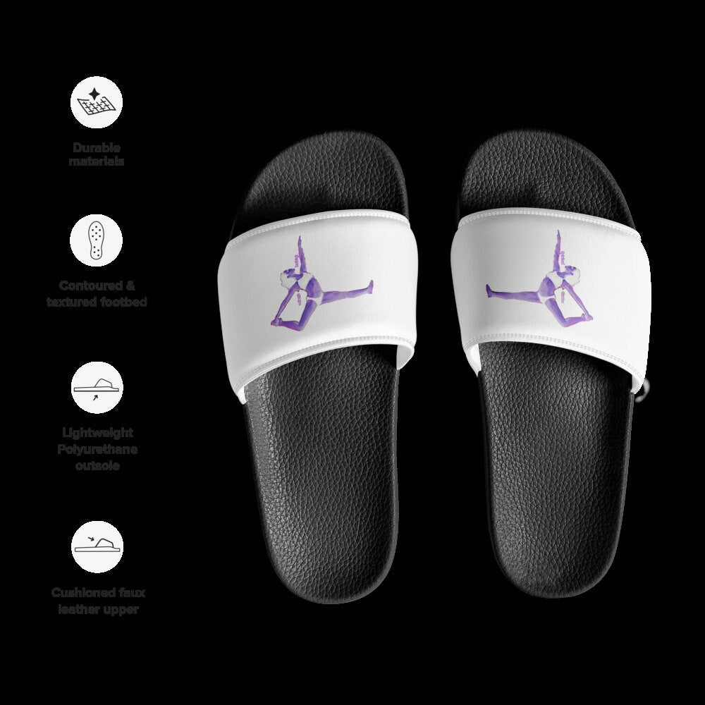 White Faux Leather Slides: Cushioned Summer Sandals